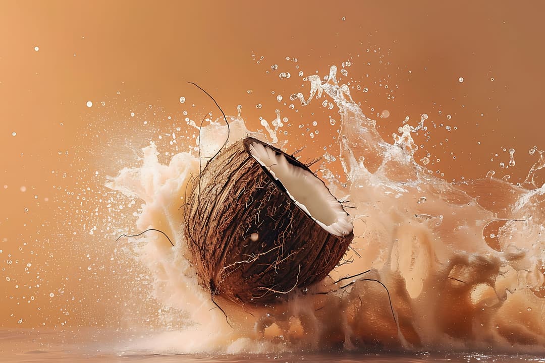 Coconut Oil Bottle with Natural Elements